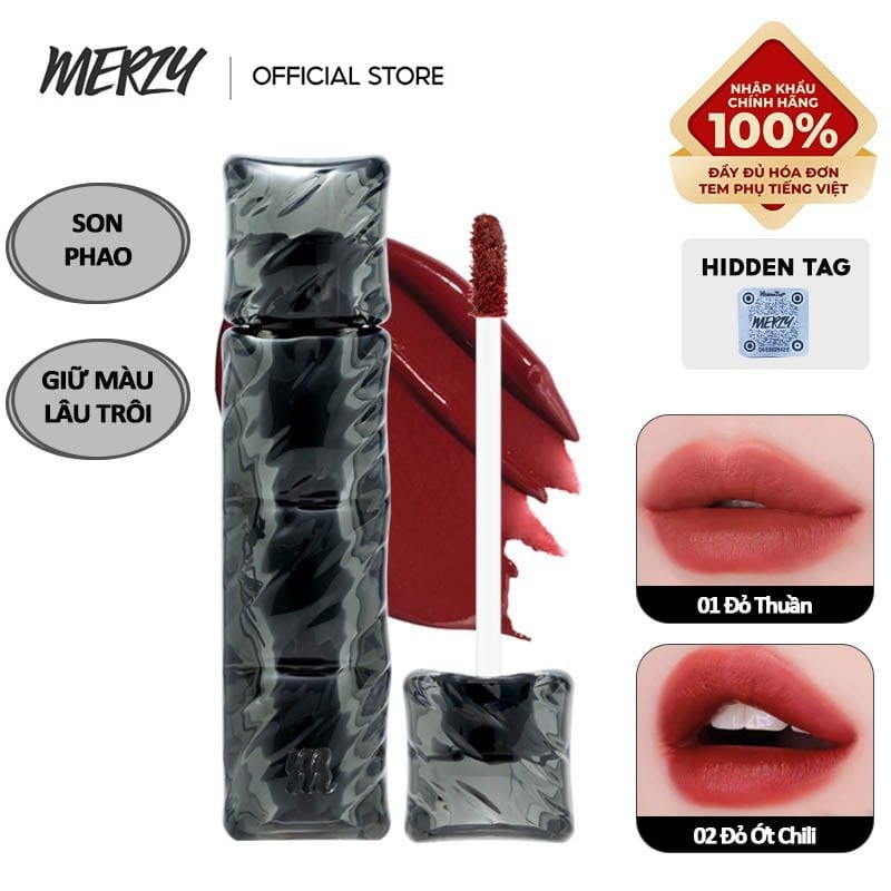 [NEW][V6 PUFFER][SON PHAO] Son Kem Lì Bền Màu, Lâu Trôi Merzy Puffer Velvet Tint 3.7g