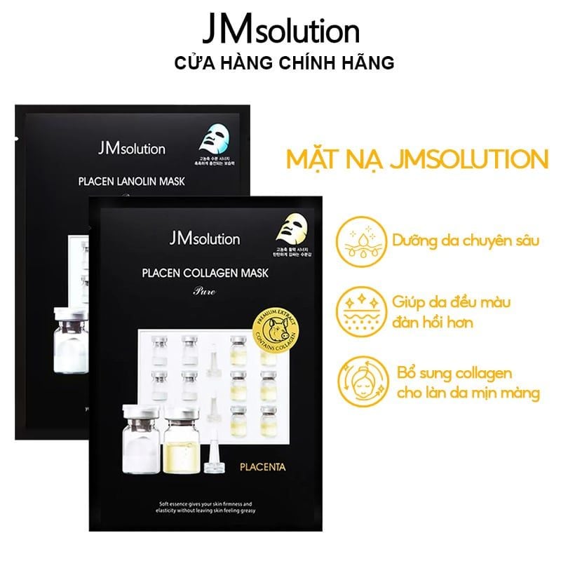 Mặt Nạ Jmsolution Cấp Ẩm, Dưỡng Da Căng Bóng, Đàn Hồi Placen Mask Pure