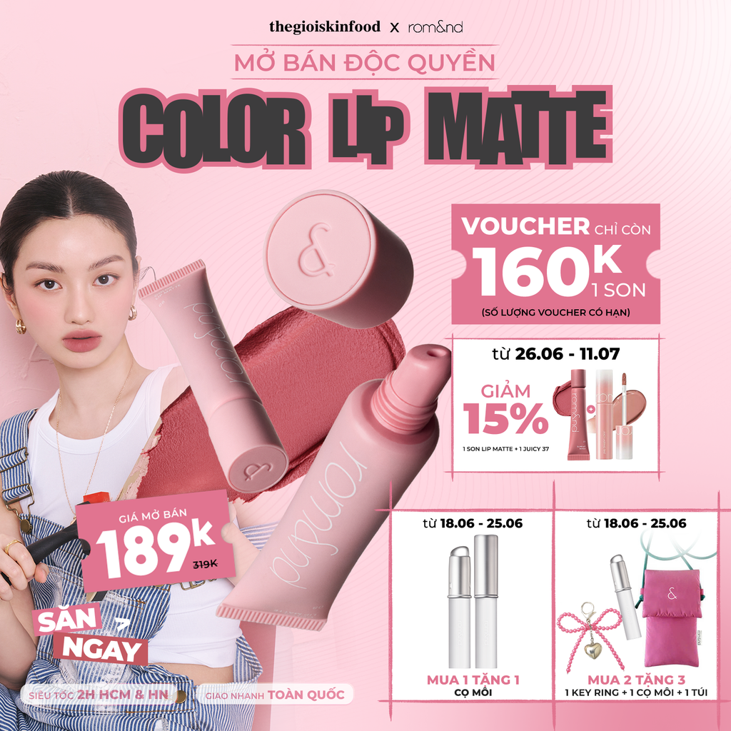 Son Bùn Romand Kiêm Má Hồng Mịn Lì Color Lip Matte 8g