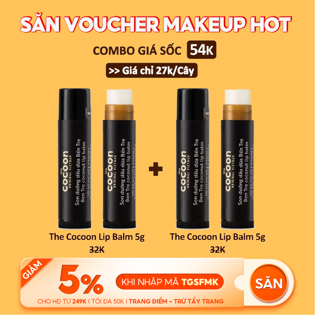 Son Dưỡng Môi Chiết Xuất Dầu Dừa Bến Tre Cocoon Ben Tre Coconut Lip Balm 5g