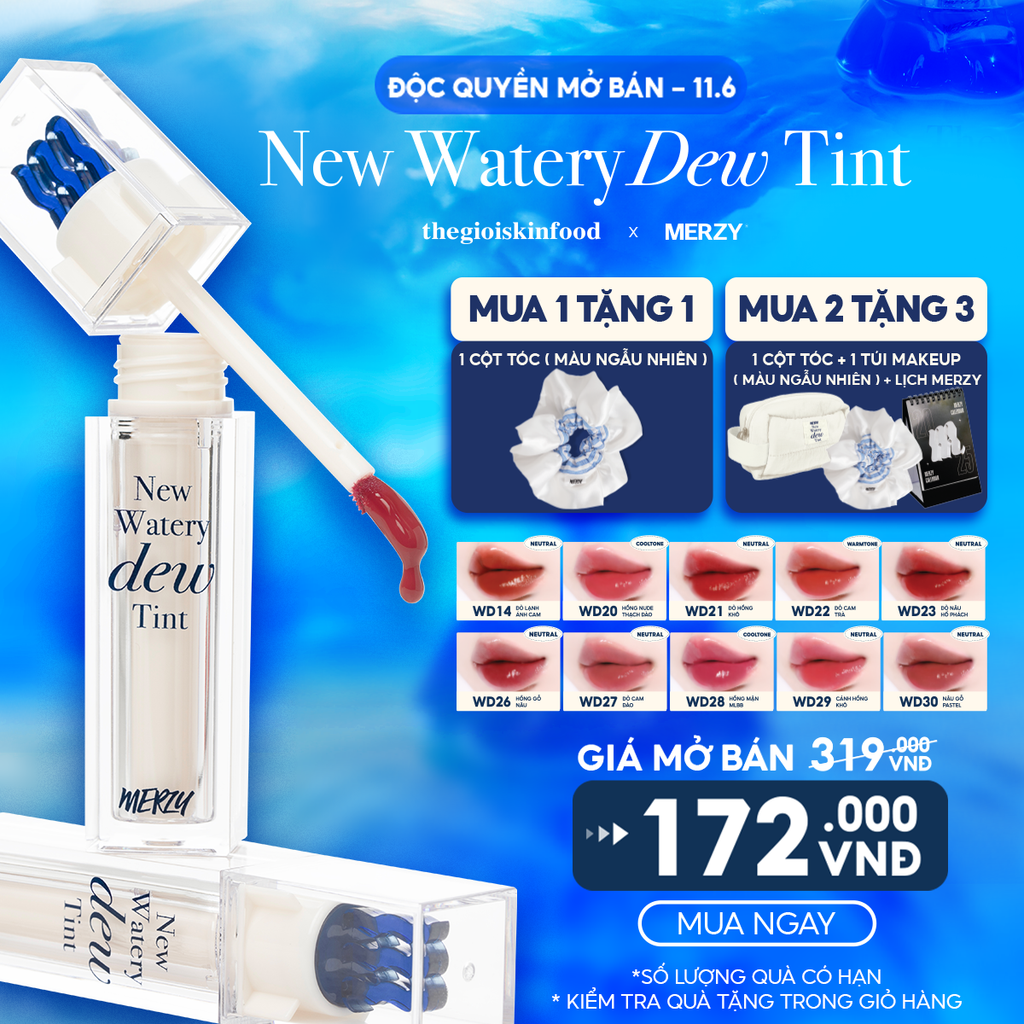 [New Dew] Son Tint Bóng Merzy Dạng Thạch, Bền Màu, Lâu Trôi Merzy New Watery Dew Tint 4g