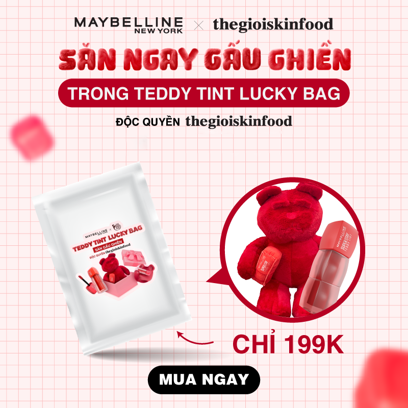 [Độc Quyền Thegioiskinfood] Maybelline Teddy Tint Lucky Bag - Săn Gấu Ghiền Trong Túi Mù