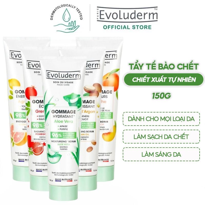 Tẩy Tế Bào Chết Evoluderm Chiết Xuất Từ Thiên Nhiên Gommage Scrub 150g