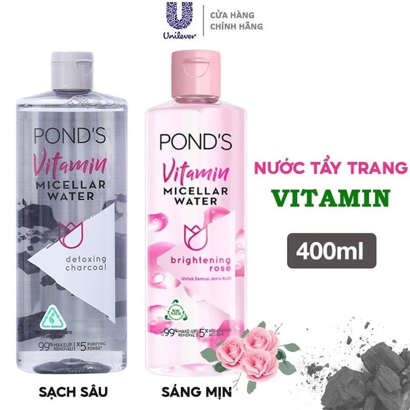 Nước Tẩy Trang POND'S Sạch Sâu Sáng Mịn Vitamin Micellar Water - SẠCH SÂU 400ml