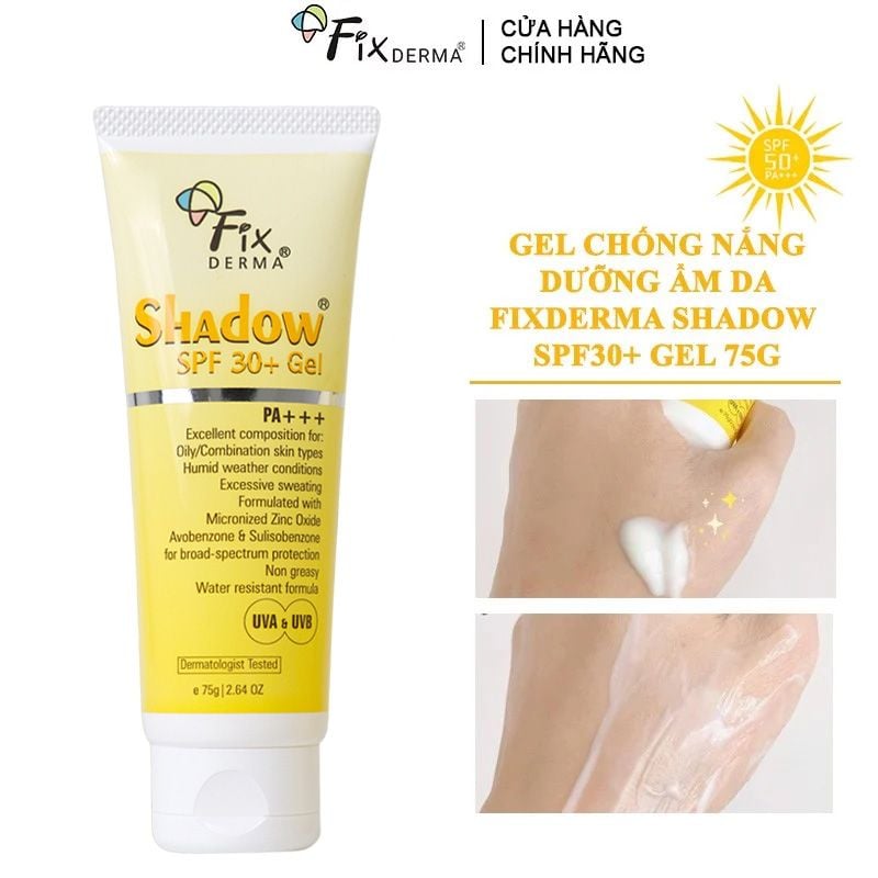 Gel Chống Nắng FIXDERMA Dưỡng Ẩm Da Shadow SPF30+ Gel 75g