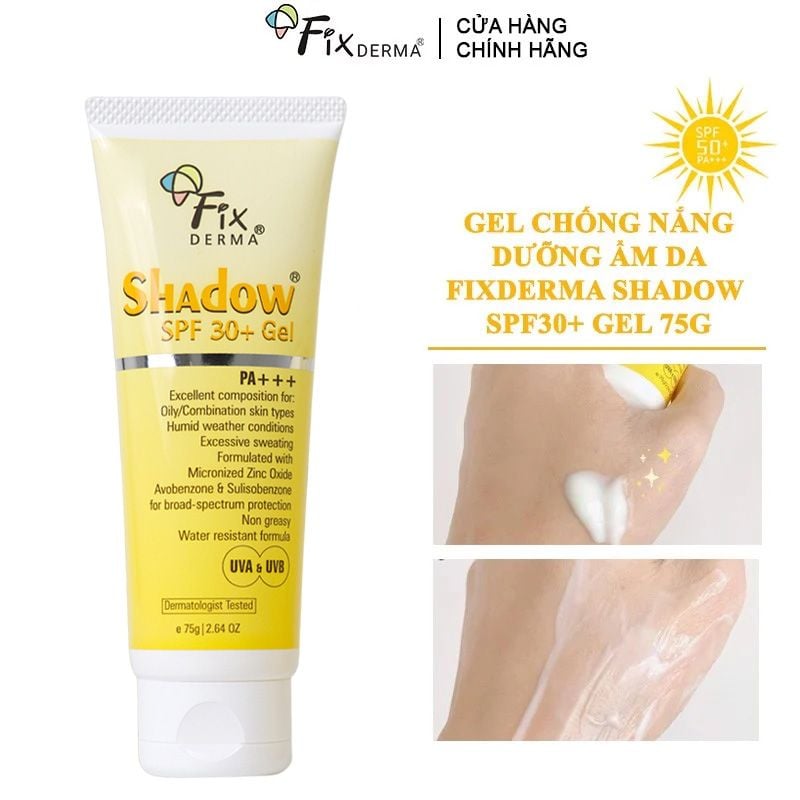 Gel Chống Nắng Dưỡng Ẩm Da FIXDERMA Shadow SPF30+ Gel 75g