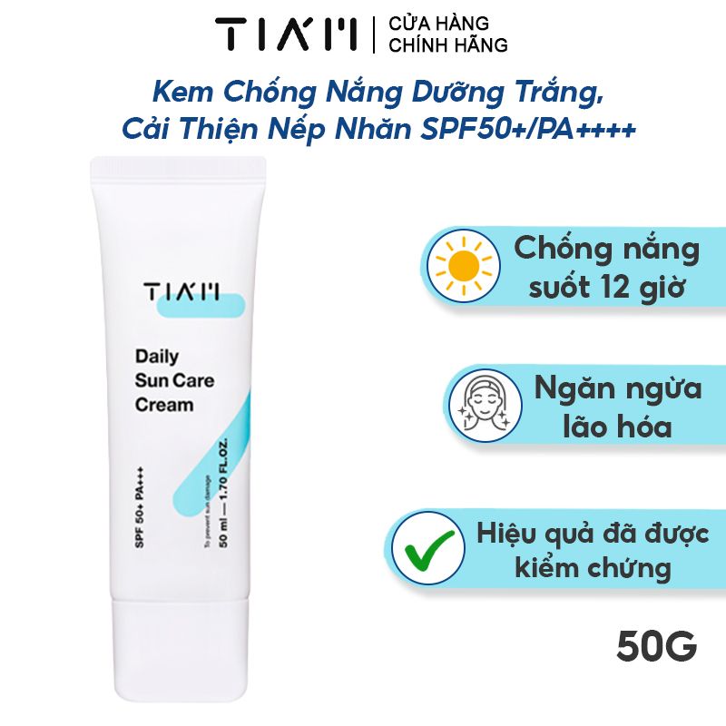 Kem Chống Nắng Dưỡng Trắng, Cải Thiện Nếp Nhăn Tiam Daily Sun Care Cream SPF50+/PA++++ 50ml