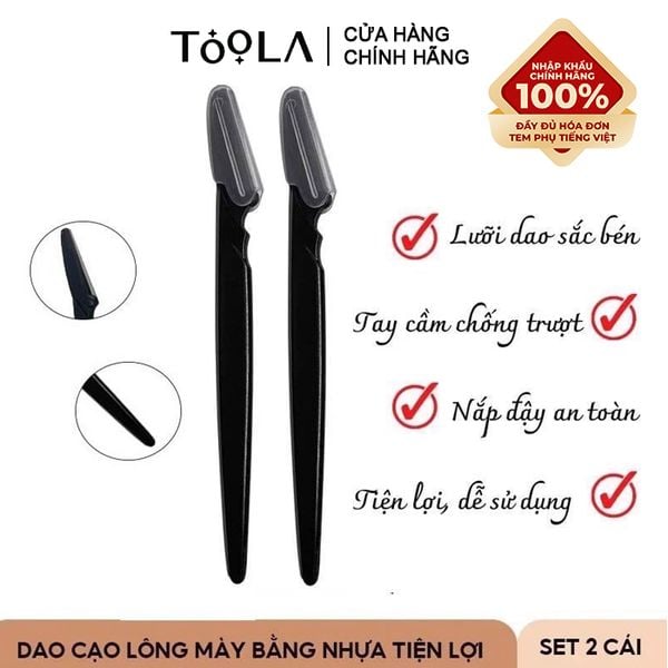  [NHẬP KHẨU] Set 2 Dao Cao Lông Mày TOOLA Bằng Nhựa Eyebrow Trimmer -  TLA008 