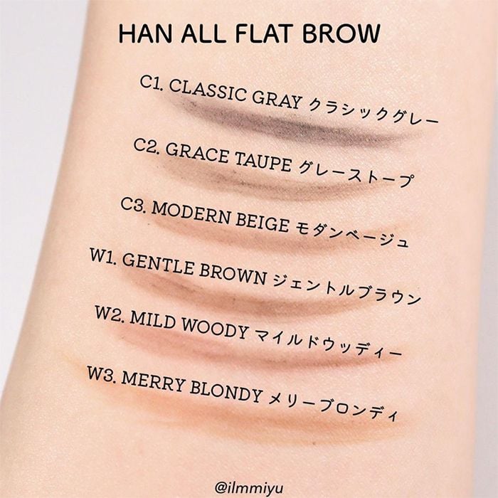 Chì Kẻ Mày Ngang Cho Chân Mày Sắc Nét, Lâu Trôi Romand Han All Flat Brow - Han All Line 0.17g