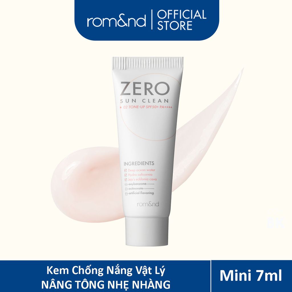 Kem Chống Nắng Kiêm Kem Lót Bảo Vệ Da Hiệu Quả Romand Zero Sun Clean SPF50+/PA++++ 50g