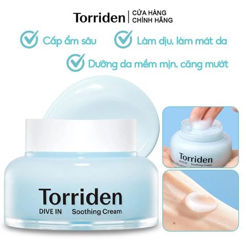 Kem Dưỡng Torriden Làm Dịu, Dưỡng Ẩm, Căng Mịn Da Dive-In Low Molecular Hyaluronic Acid Soothing Cream 100ml
