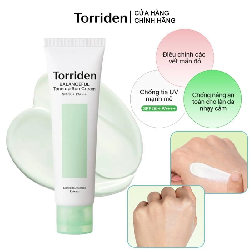 Kem Chống Nắng Torriden Nâng Tone Balanceful Cica Tone Up Sun Cream SPF 50+ PA++++