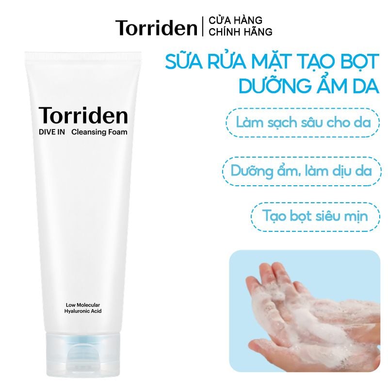 Sữa Rửa Mặt Tạo Bọt Torriden Dưỡng Ẩm Da Dive In Cleansing Foam 150ml
