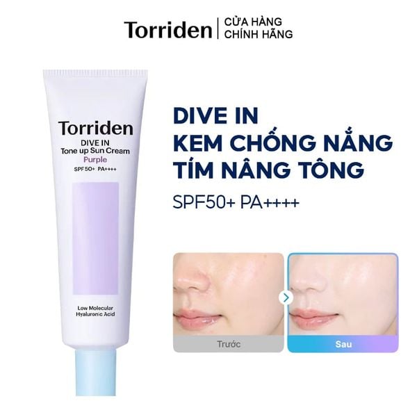  Kem Chống Nắng Torriden Nâng Tông Dive In Tone Up Sun Cream Purple SPF50+ PA++++ 60ml 