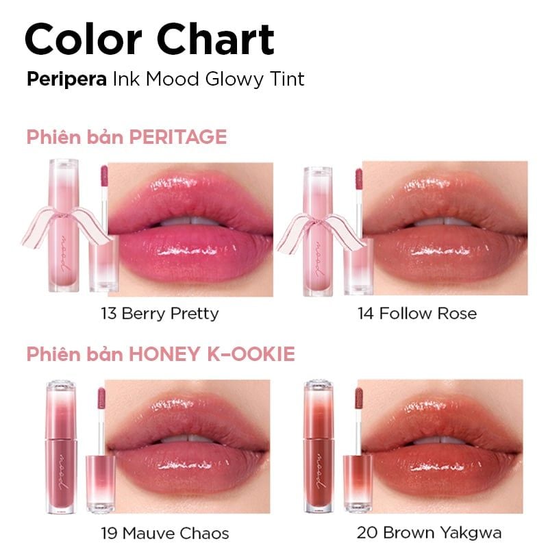 Son Tint Bóng Cho Môi Căng Mọng Peripera Ink Mood Glowy Tint 4g