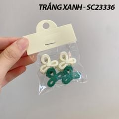 SET 4 KẸP NƠ TRẮNG XANH - SC23336