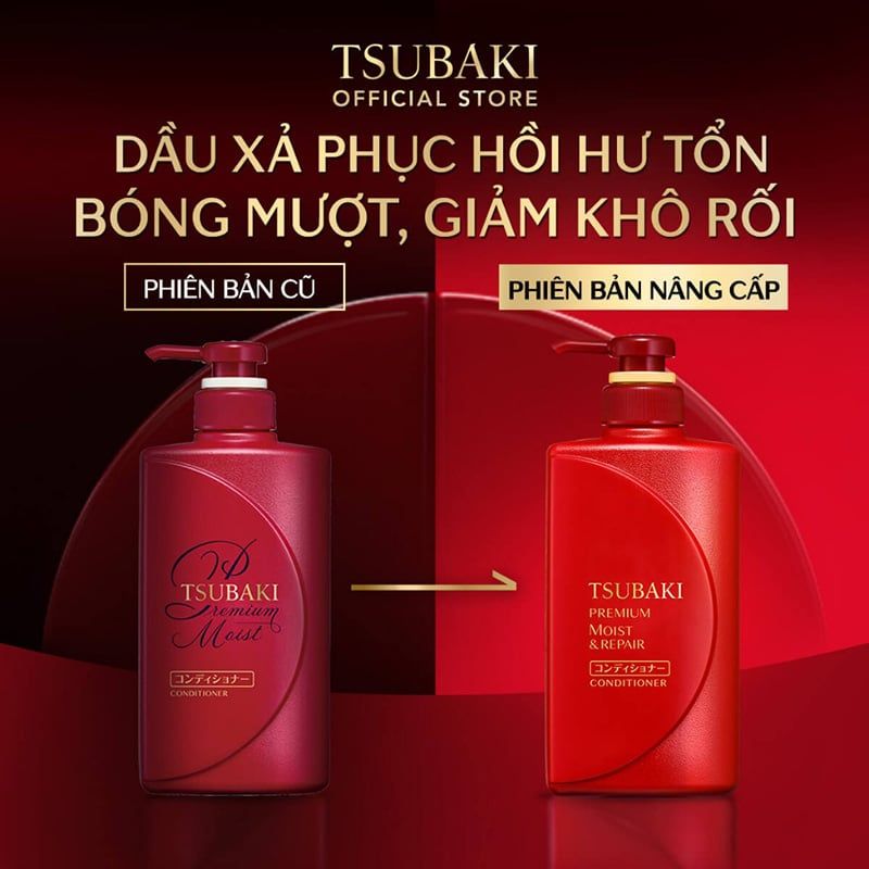 Dầu Xả Dưỡng Tóc Bóng Mượt Tsubaki Premium Moist Conditioner 490ml