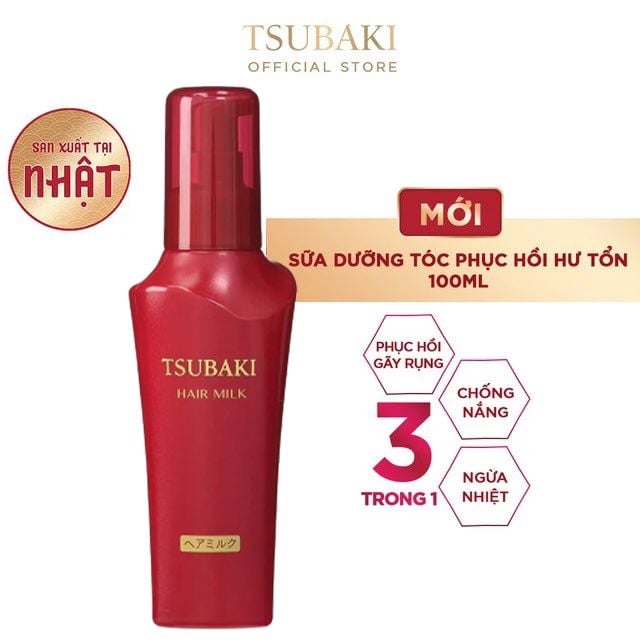 Sữa Dưỡng Hỗ Trợ Phục Hồi Tóc Hư Tổn, Chống Nắng Tsubaki Hair Milk 100ml