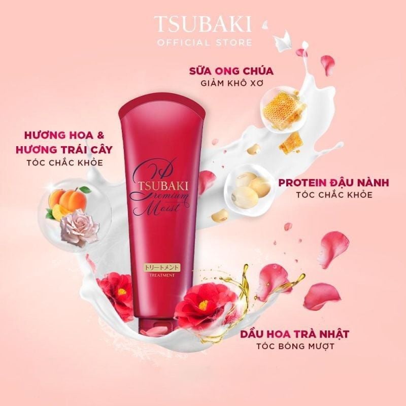 Kem Xả Dưỡng Tóc Bóng Mượt Tsubaki Premium Moist Treatment 180g