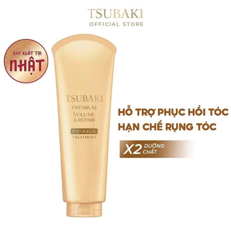 Kem Xả Hỗ Trợ Phục Hồi Hạn Chế Rụng Tóc Tsubaki Premium Repair Treatment 180g