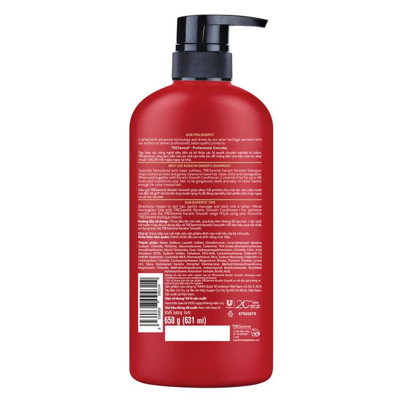 Dầu Gội Dưỡng Tóc Vào Nếp & Suôn Mượt TRESemmé Keratin Smooth Shampoo