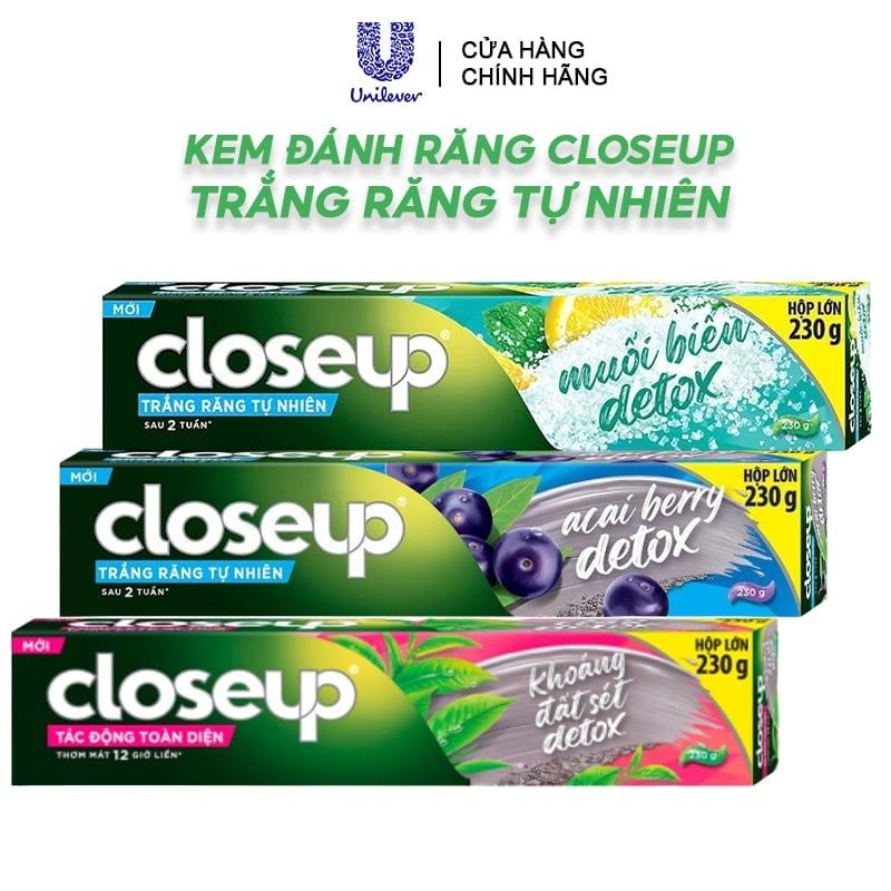 Kem Đánh Trắng Răng Tự Nhiên Closeup Toothpaste 230g