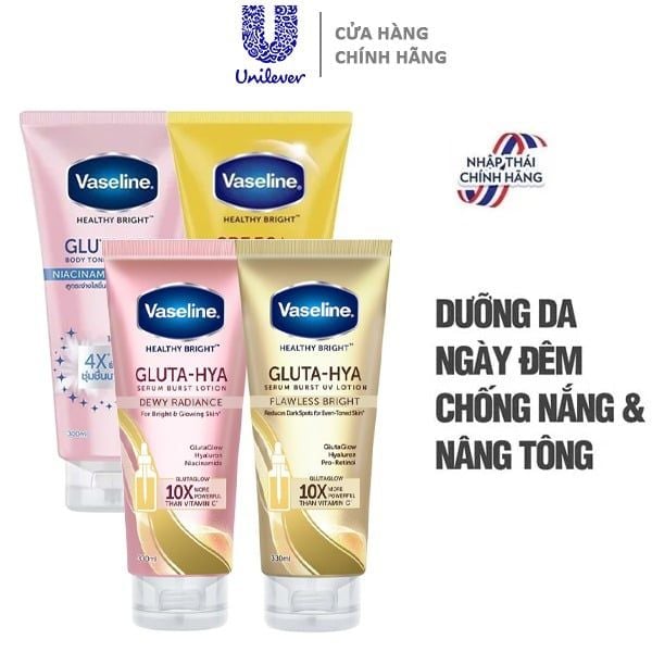 Tinh Chất Dưỡng Thể Body Vaseline Chống Nắng & Hỗ Trợ Dưỡng Sáng Da Toàn Thân Healthy Bright