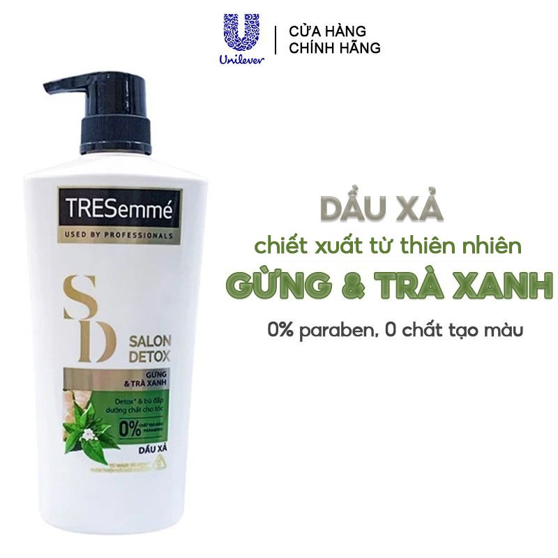 [620g] Dầu Xả Detox Tóc Chắc Khỏe Chiết Xuất Gừng Và Trà Xanh TRESemmé Salon Detox Conditioner