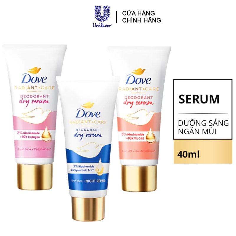 Kem Khử Mùi Tinh Chất Serum Sáng Mịn Dove Deodorant Dry Serum Collagen 40ml