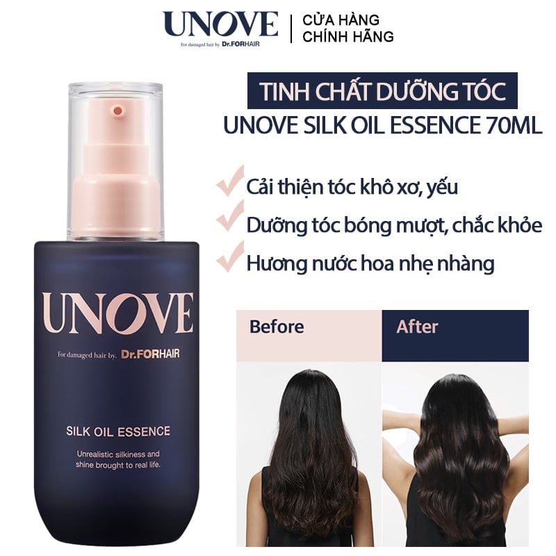 Tinh Chất Nuôi Dưỡng Tóc Bóng Mượt, Chăm Sóc Tóc Khô Xơ, Hư Tổn UNOVE Silk Oil Essence 70ml