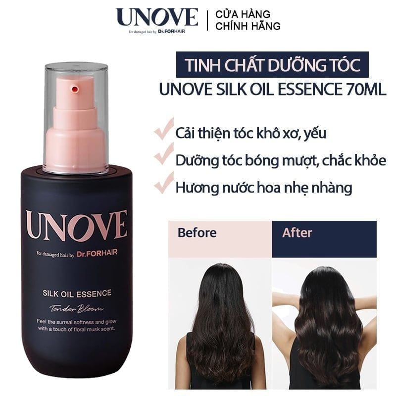 Tinh Chất Dưỡng Tóc UNOVE Chăm Sóc Tóc Khô Xơ, Hư Tổn, Bóng Mượt Silk Oil Essence 70ml