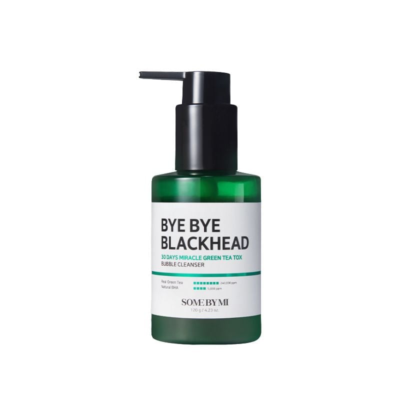 Sữa Rửa Mặt Sủi Bọt Hỗ Trợ Cải Thiện Mụn Đầu Đen Some By Mi Bye Bye Blackhead 30 Days Miracle Green Tea Tox Bubble Cleanser 120g