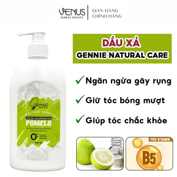 Dầu Xả Tinh Dầu Bưởi Giữ Tóc Bóng Mượt, Ngăn Ngừa Gãy Rụng Gennie Natural Care Conditioner Pomelo For Dry And Broken Hair 400ml