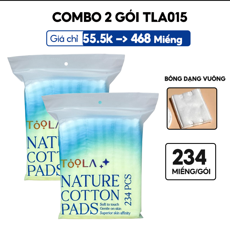 [NHẬP KHẨU] Bông Tẩy Trang Mềm Mịn TOOLA - 50 miếng - 150 miếng - 234 miếng