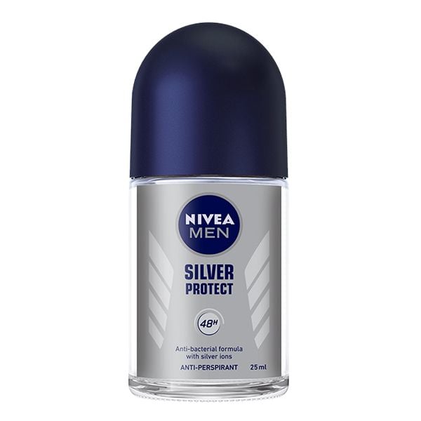 Lăn Ngăn Mùi Cho Nam Phân Tử Bạc Nivea Men Silver Protect Anti-Perspirant Roll On (Che tên sản phẩm khi giao hàng)