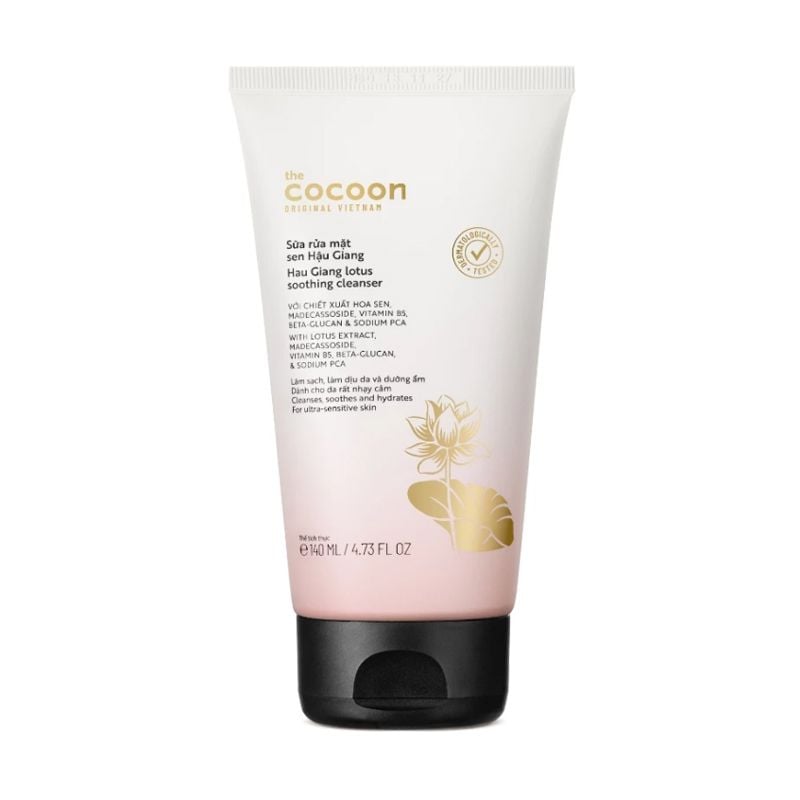 Sữa Rửa Mặt Sen Hậu Giang Làm Dịu Da Cocoon Hau Giang Lotus Soothing Cleanser 140ml