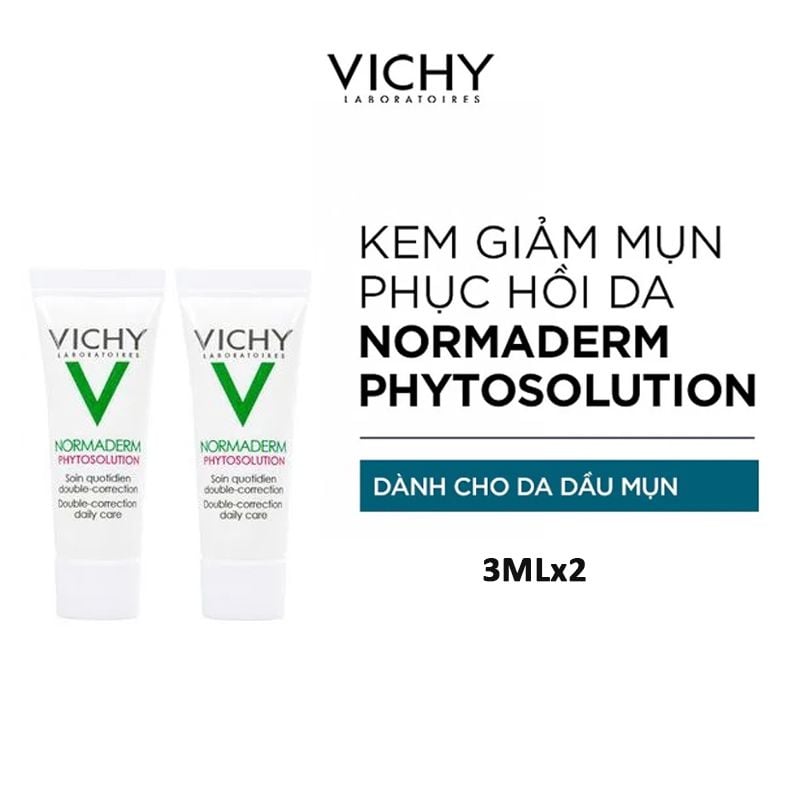 [4 Item] Bộ Làm Sạch Sâu, Kiểm Soát Dầu, Giảm Mụn, Cấp Ẩm Vichy Normaderm Phytosolution Intensive Purifying Gel 400ml + Aqualia Cream-Gel 15ml + 2 Mini Cream 3ml