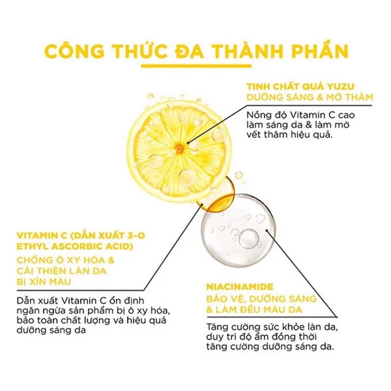 Serum Garnier Tinh Chất Tăng Cường Sáng Da Mờ Thâm Garnier Light Complete Vitamin C 30X Booster Serum