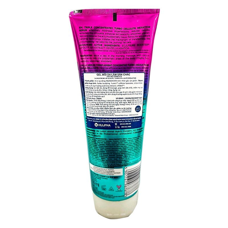 Gel Tan Mỡ  Eveline Cosmetics Căng Da Cấp Tốc Slim Extreme 4D Scalpel Turbo Cellulite Reductor 250ml