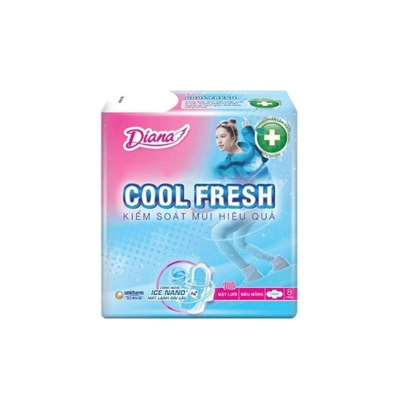 Băng Vệ Sinh Diana Siêu Thấm Cool Fresh Có Cánh - 8 Miếng (Che tên sản phẩm khi giao hàng)