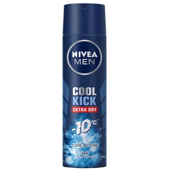 Xịt Khử Mùi Cho Nam Nivea Men Cool Kick Extra Dry Anti-Perspirant Spray 150ml