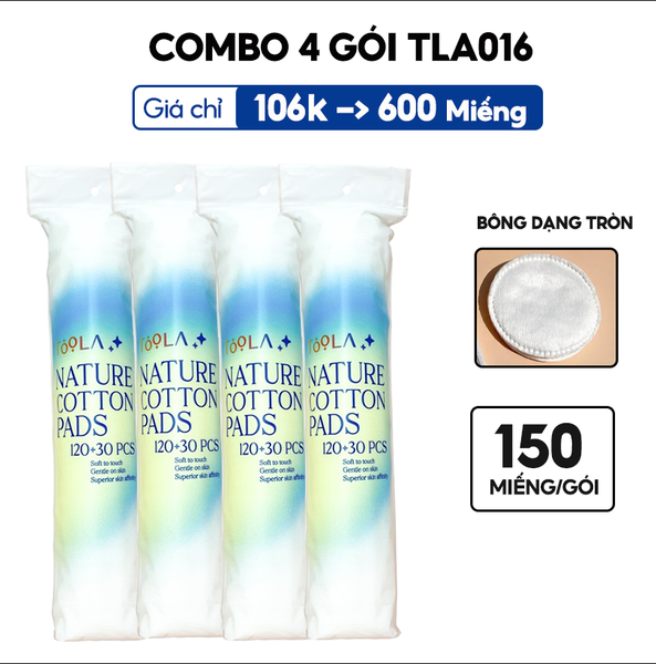 [NHẬP KHẨU] Bông Tẩy Trang Mềm Mịn TOOLA - 50 miếng - 150 miếng - 234 miếng