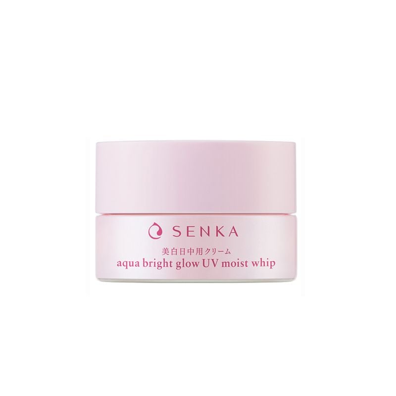 Kem Dưỡng Senka Hỗ Trợ Sáng Da, Giảm Thâm Nám Ban Ngày Aqua Bright Glow UV Moist Whip SPF25+/PA++ 50g