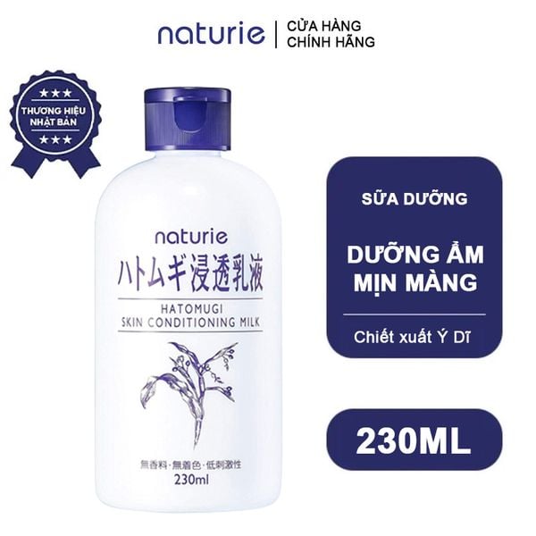 Sữa Dưỡng Ẩm Cân Bằng Da Mịn Màng Chiết Xuất Hạt Ý Dĩ Naturie Hatomugi Skin Conditioning Milk 230ml