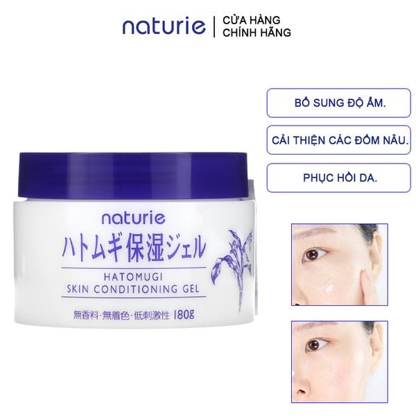 Gel Dưỡng Ẩm Da Chiết Xuất Từ Hạt Cây Ý Dĩ Naturie Hatomugi Skin Conditioning Gel 180g