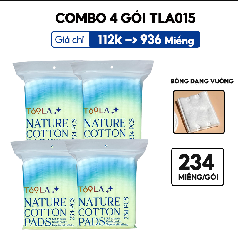 [NHẬP KHẨU] Bông Tẩy Trang Mềm Mịn TOOLA - 50 miếng - 150 miếng - 234 miếng