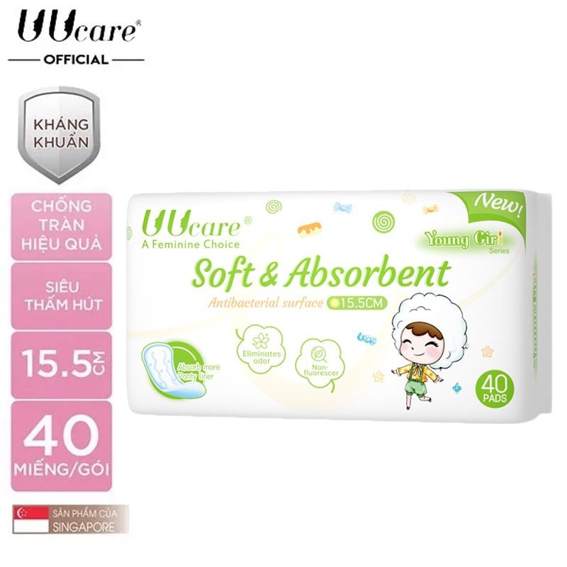 Băng Vệ Sinh UUcare Kháng Khuẩn Hằng Ngày Young Girl Series 15.5cm (Che tên sản phẩm khi giao hàng)