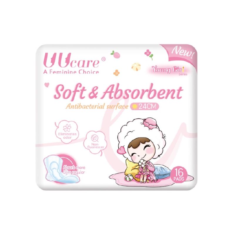 Băng Vệ Sinh Siêu Thấm Ban Ngày UUcare Young Girl Series 24cm - Gói 16 Miếng (Che tên sản phẩm khi giao hàng)