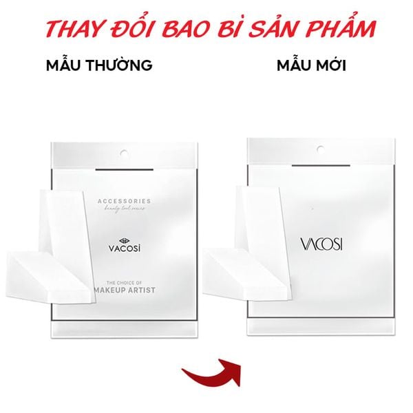  [Bịch 12 Miếng] Bông Ướt Tam Giác Vacosi Prs Wedge Pro Sponge - PU01 