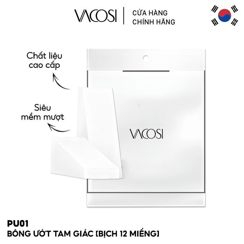 [Bịch 12 Miếng] Bông Ướt Tam Giác Vacosi Prs Wedge Pro Sponge - PU01